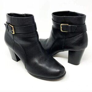 Cole Haan Rhinecliff Grand Black Leather Buckle Strap Ankle Boots - Size 8.5